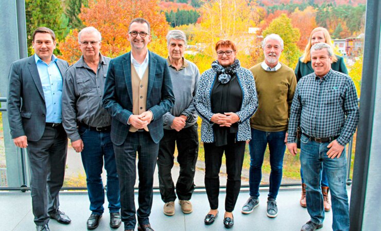 (v.l.) Maurice Strunk, Gerald Wagner, Reinhold Jost, Prof. Ernst-Detlev Schulze, Petra Fretter, Thomas Steinmetz, Vera Butterweck-Kruse, Peter Meyer | © A. Hartkopf
