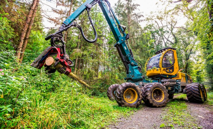 Ein Partner des Projektes SmartForestry ist 
die Firma HSM; hier ein Harvester des
süddeutschen Herstellers | © K. Schmalz, Imago Images