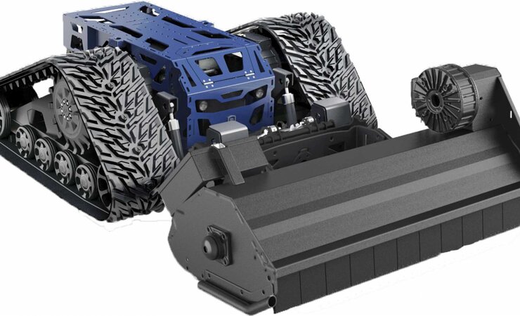 Die Roboterplattform Rovo kann 
Mäh- und Mulcharbeiten erledigen | © Hawe