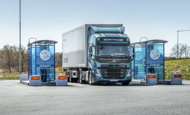 Eine Bio-LNG-Tankstelle in Skandinavien | © Volvo