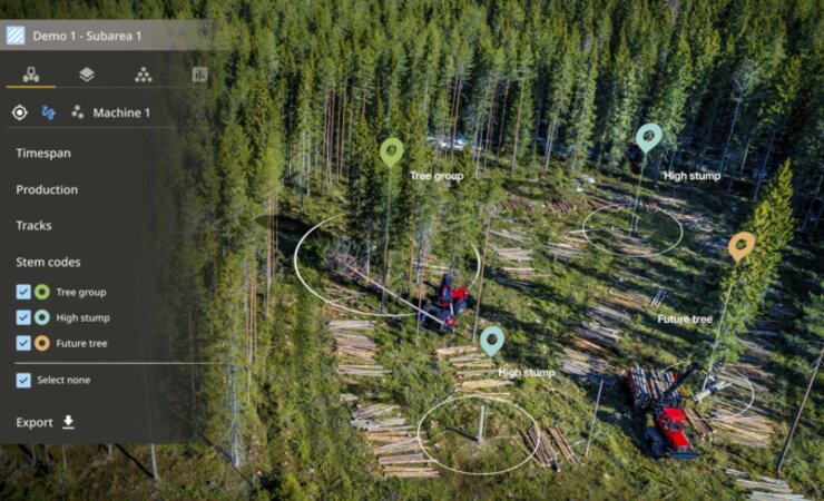 Neue Attribute für das forstliche GIS in Maxivision | © Komatsu Forest