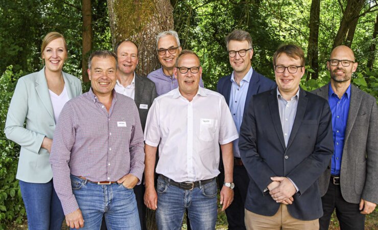 Vortragende und Funktionäre (v. l.): Vera Butterweck-Kruse, Matthias Boor (Vors. BdHG), Martin Stöhr, Christian Kleinheinz (Vors. BdHG), Marco Burkhardt (GF BdHG), Martin Müller, Lukas Freise und Benjamin Krug | © M. Kubatta-Große
